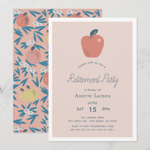 Apple Pink Teacher Retirement Kaart