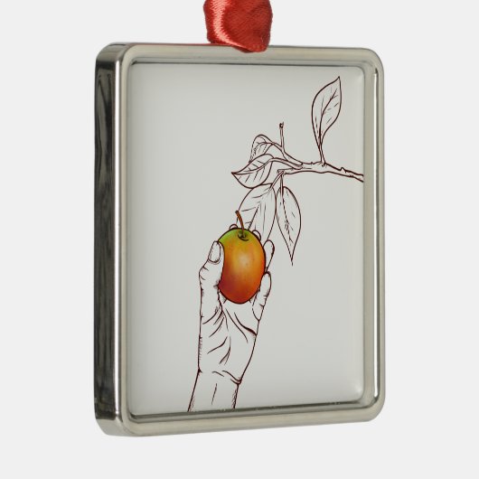 Apple-pluche Metalen Ornament (Rechts)