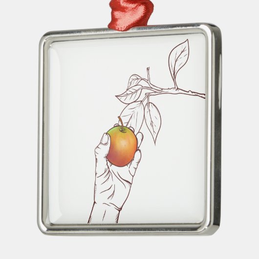 Apple-pluche Metalen Ornament (Links)