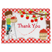 Apple plukken brunette jongen verjaardagsfeest groot cadeauzakje (Voorkant)