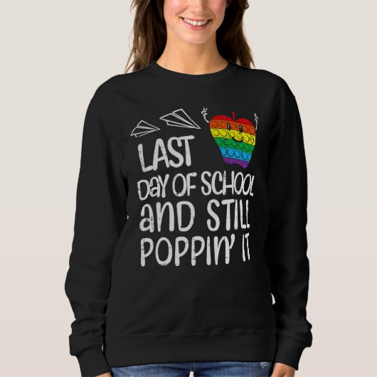 Apple Pop op de laatste dag van school nog steeds  Trui (Voorkant)