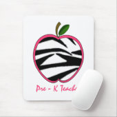 Apple prek voor leerling-Zebra Muismat (Met muis)