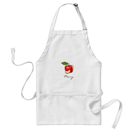 Apple Print Kitchen Apron - Aangepast Standaard Schort (Voorkant)