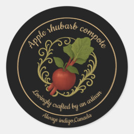 Apple Rabarber Harmonie – Ambachtelijke Compote Et Ronde Sticker