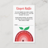 Apple Rainbow, Baby shower Diaper Raffle Enclosure Informatiekaartje (Voorkant)
