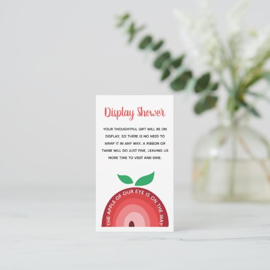 Apple Rainbow, Baby shower Display Shower Informatiekaartje (Staand voorkant)