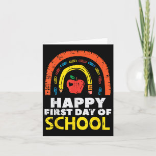 Apple Rainbow Happy eerste schooldag Schattige ond Kaart