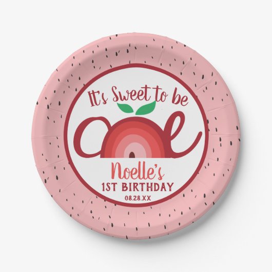 Apple Rainbow, lief om 1, 1-jarige krant te zijn Papieren Bordje (Voorkant)