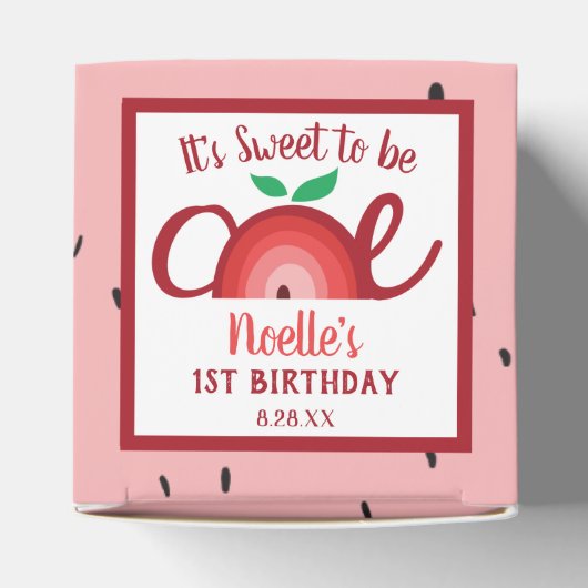 Apple Rainbow, Sweet om één, 1e verjaardag te zijn Bedankdoosjes (Bovenkant)