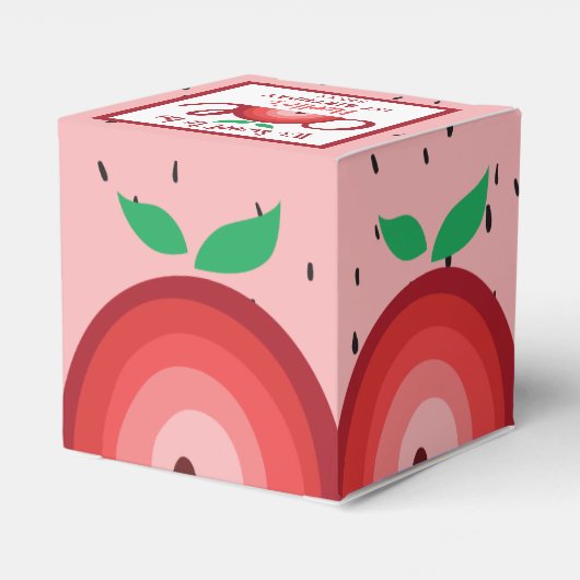 Apple Rainbow, Sweet om één, 1e verjaardag te zijn Bedankdoosjes (Achterkant)