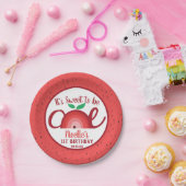 Apple Rainbow, Sweet om één, 1e verjaardag te zijn Papieren Bordje (Feest)