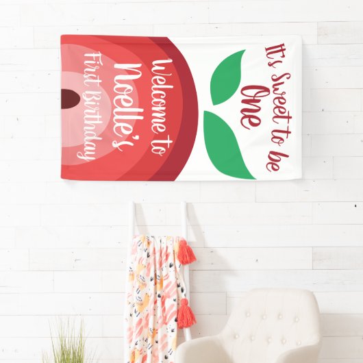 Apple Rainbow, Sweet om één, 1e verjaardag te zijn Spandoek (Insitu)