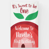 Apple Rainbow, Sweet om één, 1e verjaardag te zijn Spandoek (Verticaal)