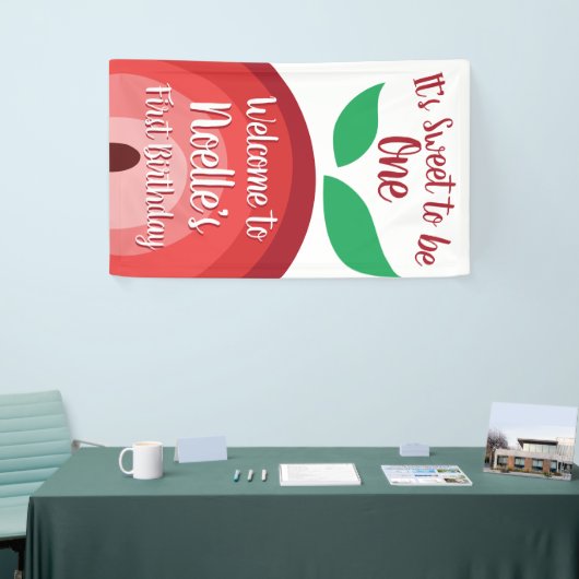 Apple Rainbow, Sweet om één, 1e verjaardag te zijn Spandoek (Beurs)