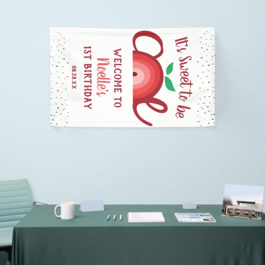 Apple Rainbow, Sweet om één, 1e verjaardag te zijn Spandoek (Beurs)