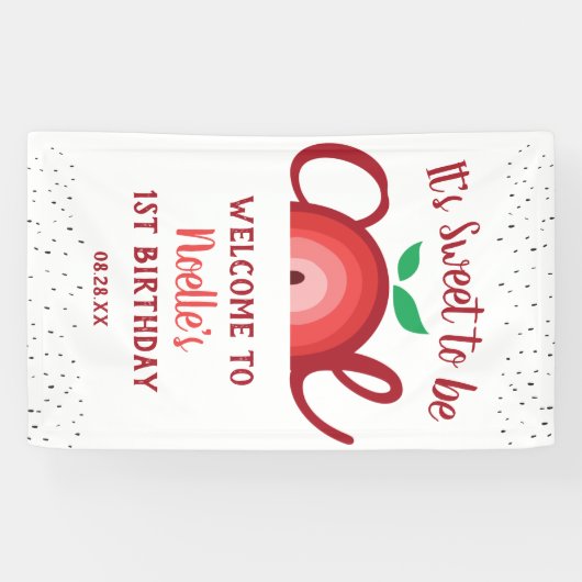 Apple Rainbow, Sweet om één, 1e verjaardag te zijn Spandoek (Horizontaal)