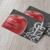 Apple & Random Alphabets Chalkboard School Teacher Visitekaartje