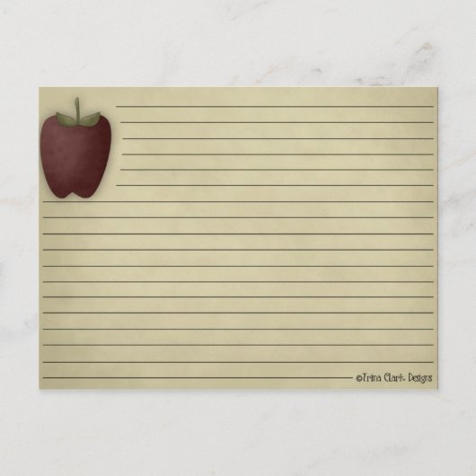 Apple Recipe Card Briefkaart (Voorkant)