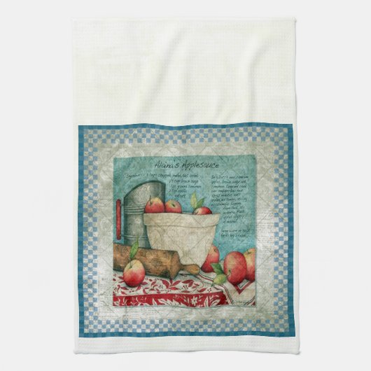  Apple Recipe Ephemera Theedoek (Verticaal)