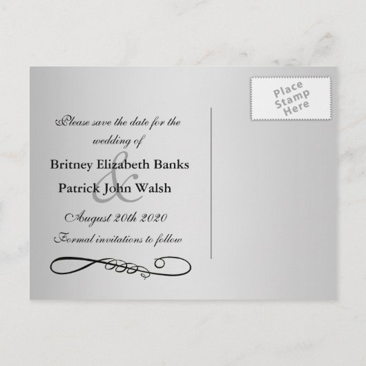 Apple Red & Black Damask Wedding Bewaar de datums Aankondigingskaart (Achterkant)