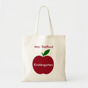 Apple Red en Green Personalized van leraar Tote Bag