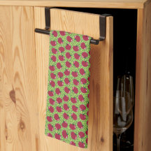 Apple Red Fruit Illustration Pattern Kitchen Towel