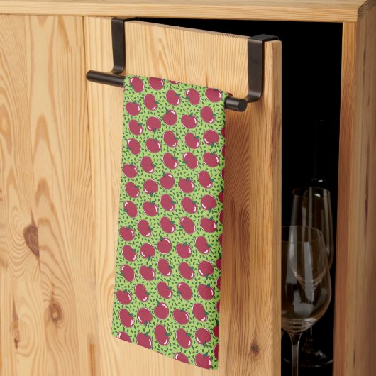 Apple Red Fruit Illustration Pattern Kitchen Towel Theedoek (Derde Gevouwen)