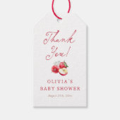 Apple Red Gingham Baby Shower Dankjewel Cadeaulabel (Voorkant)