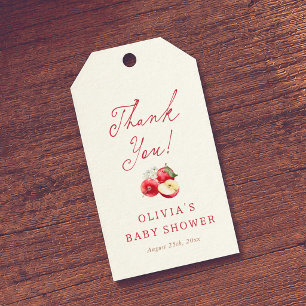 Apple Red Gingham Baby Shower Dankjewel Cadeaulabel