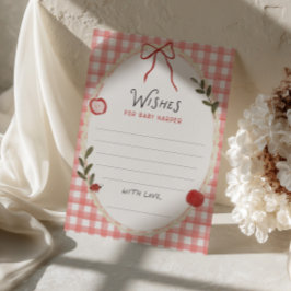 Apple Red Gingham Baby Shower Wensen voor Baby