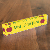 Apple Red Green Yellow van leraar, gepersonaliseer Naambordje (Zijkant)