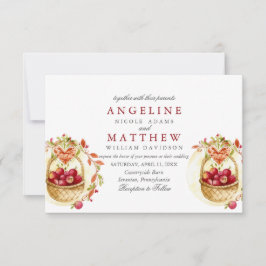 Apple Red Heart Leaf Tree Weddenschap Kaart