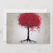 Apple Red Heart Leaf Tree Weddenschap Kaart (Achterkant)