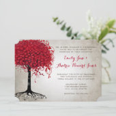 Apple Red Heart Leaf Tree Weddenschap Kaart (Staand voorkant)