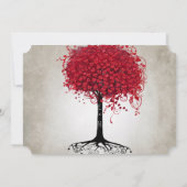 Apple Red Heart Leaf Tree Weddenschap Kaart (Achterkant)