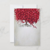 Apple Red Heart Leaf Wedding RSVP (Achterkant)