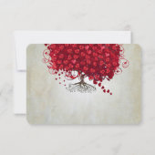 Apple Red Heart Leaf Wedding RSVP (Achterkant)