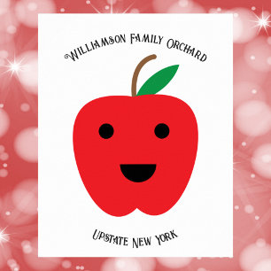 Apple Red Kawaii Orchard personaliseren Poster
