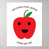 Apple Red Kawaii Orchard personaliseren Poster (Voorkant)