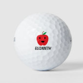Apple Red Kawaii Schattige personaliseren Golfballen (Voorkant)