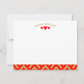 Apple Red Modern Hearts Striped Fans Note Card Notitiekaartje (Voorkant)