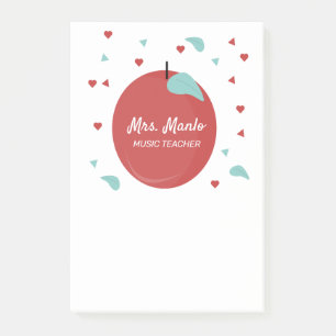 Apple Red Teacher Script Name Post-it® Notes