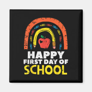 Apple Regenboog Gelukkige Eerste Schooldag Schatti Magneet