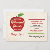Apple Retirement Rustic Party Red Teacher Cream Kaart (Voorkant)