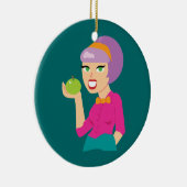 Apple Retro Girl, vers Keramisch Ornament (Rechts)