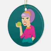 Apple Retro Girl, vers Keramisch Ornament (Links)