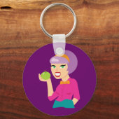 Apple Retro Girl, vers Sleutelhanger (Voorkant)