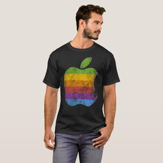 Apple Retro Logo  Classic T-Shirt (Voorkant volledig)