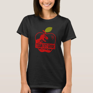 Apple Rex Dinosaur Back To School Team 1st Grade T-shirt