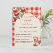 Apple rode gingham meisje Baby Shower Kaart (Staand voorkant)